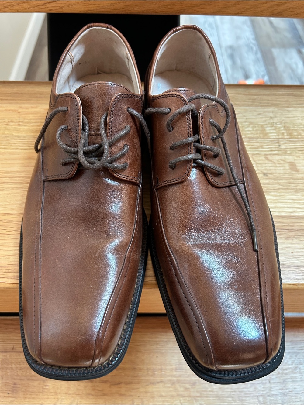 Florsheim Men's Cognac Brown Leather Lace-Up Oxfords